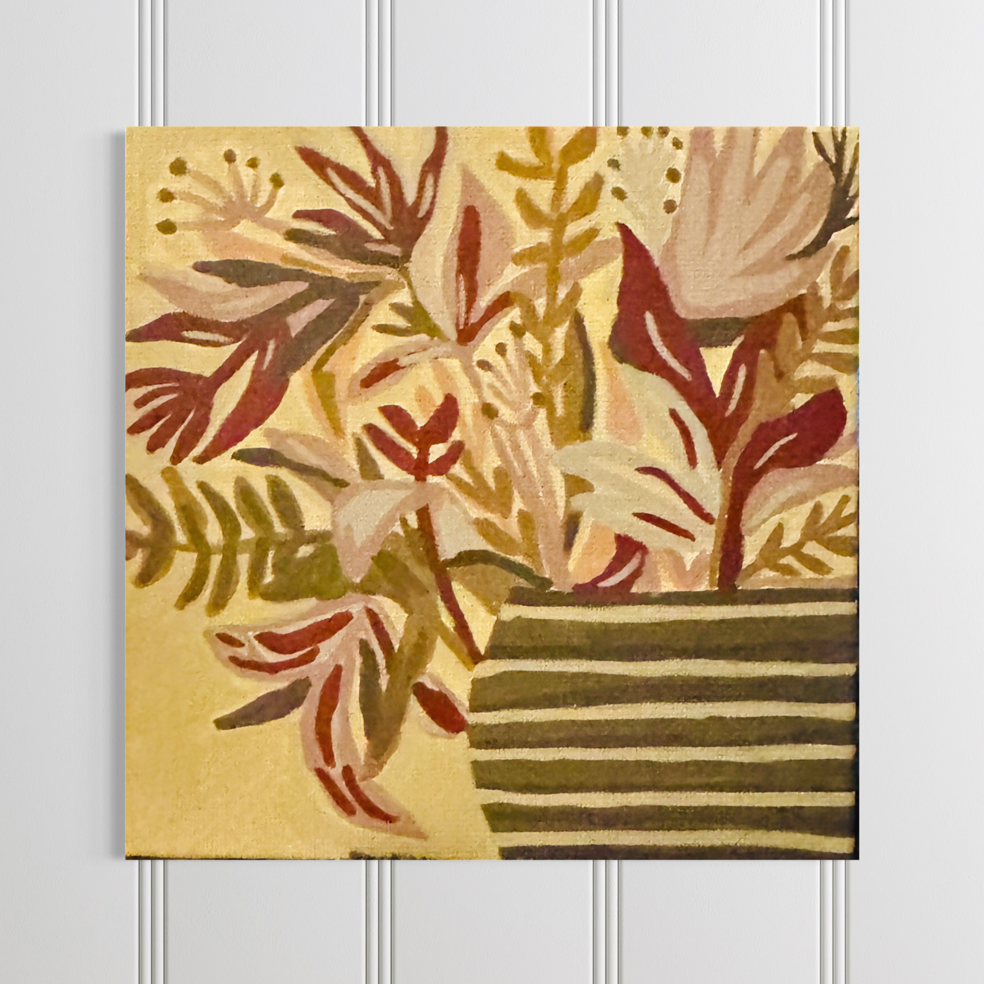 Mini Floral 6x6 Burgandy & Butter Yellow