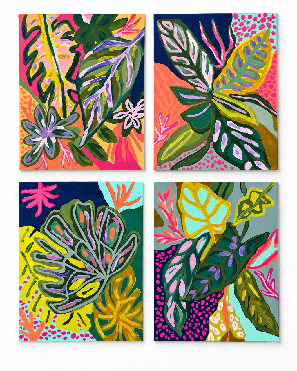 Wild at Midnight — Botanicals on Paper Set of 4