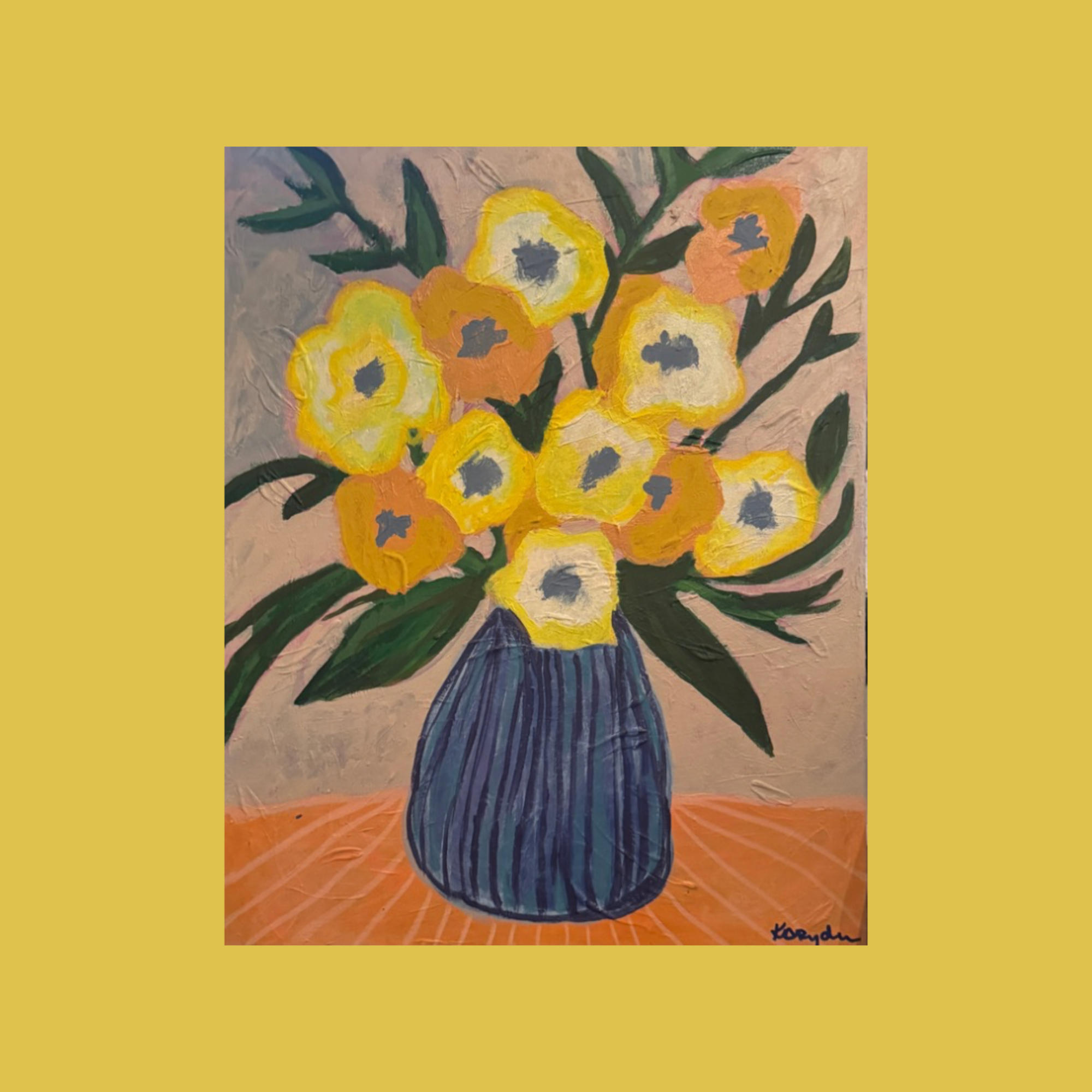 Yellow Florals 16x20